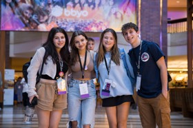 Group of people celebrating on stage