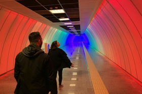 Group of people celebrating on stage