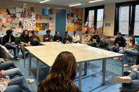 Group of people celebrating on stage