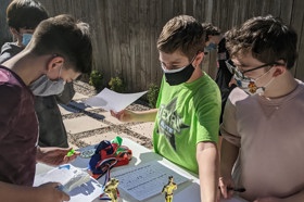 Group of people celebrating on stage
