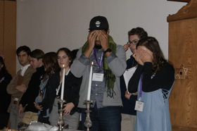 Group of people celebrating on stage