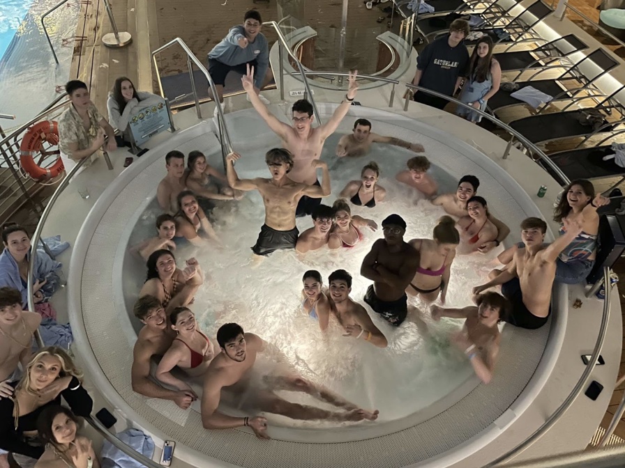 Group of people celebrating on stage