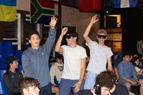 Group of people celebrating on stage