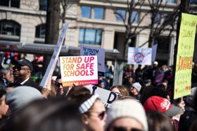 Group of people celebrating on stage