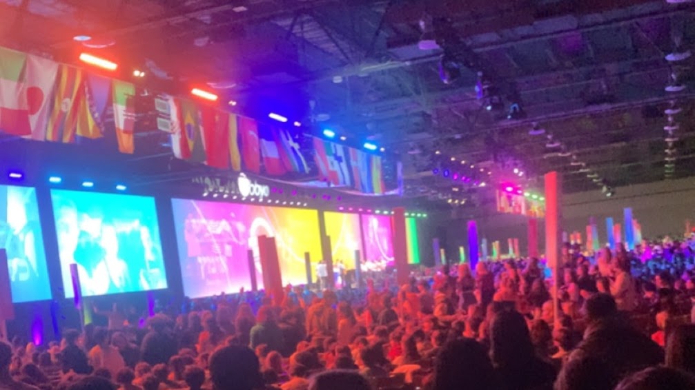 Group of people celebrating on stage