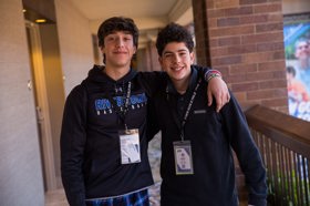 Group of people celebrating on stage