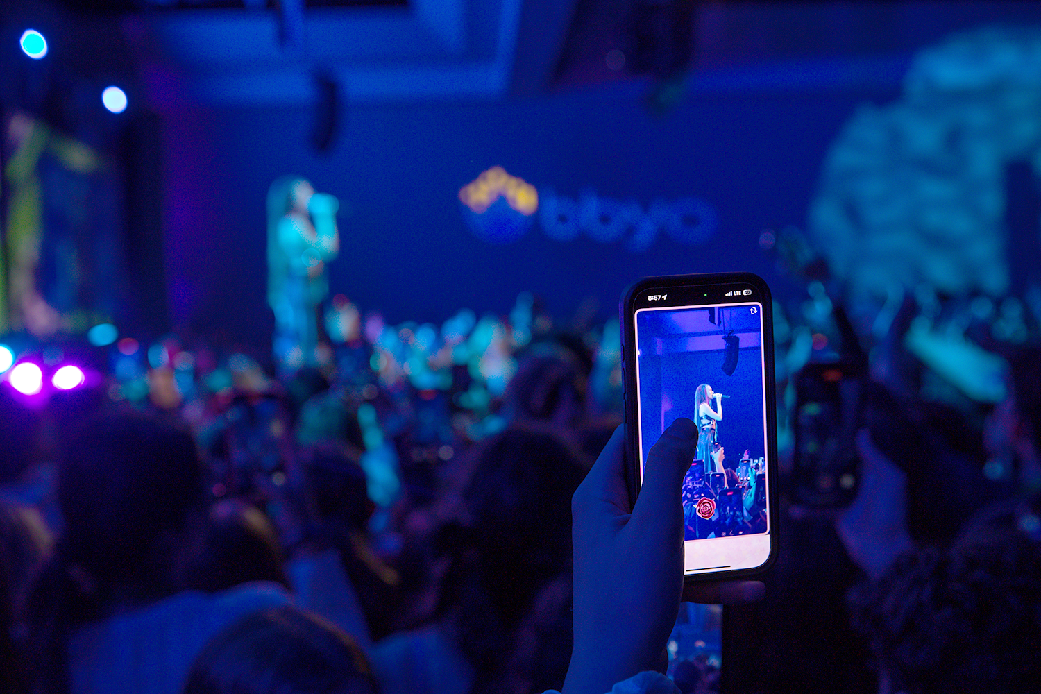 Group of people celebrating on stage