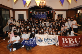 Group of people celebrating on stage