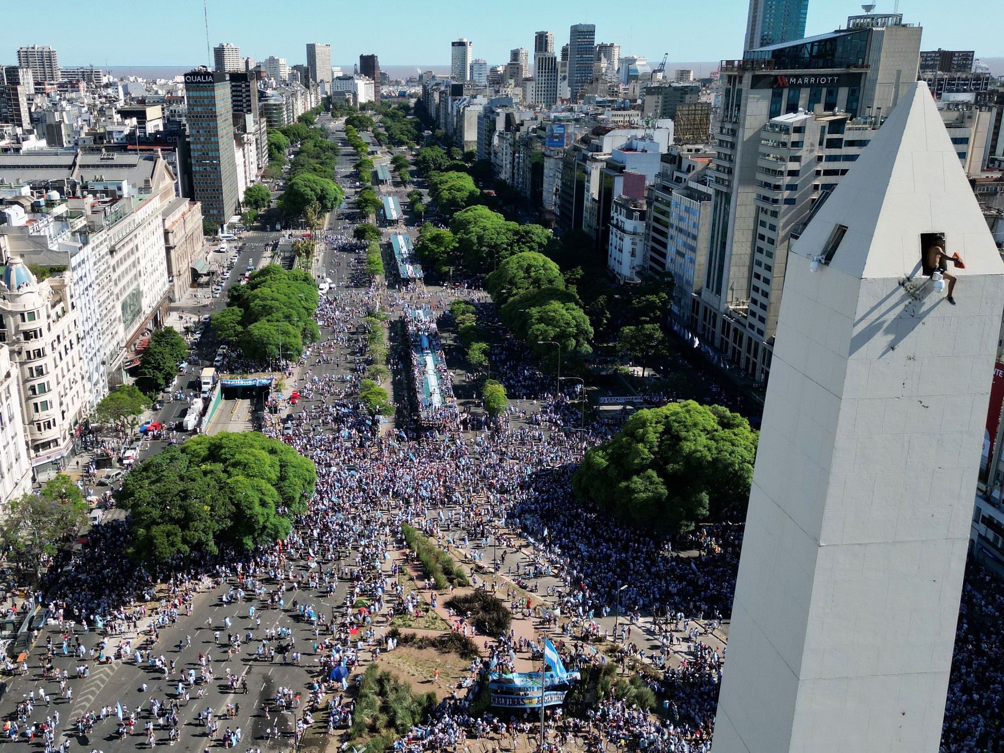 Group of people celebrating on stage