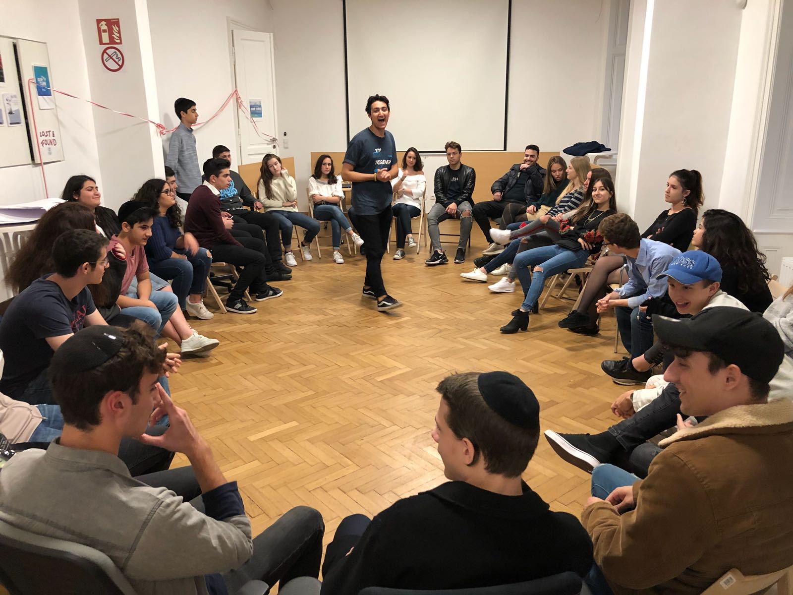 Group of people celebrating on stage