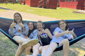 Group of people celebrating on stage