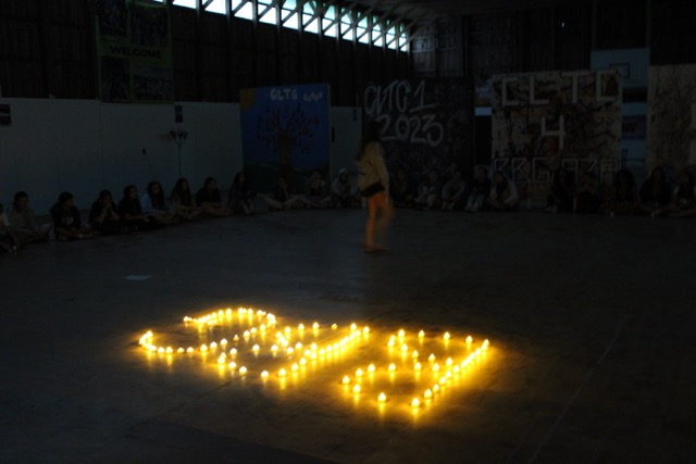 Group of people celebrating on stage