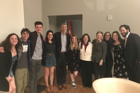 Group of people celebrating on stage