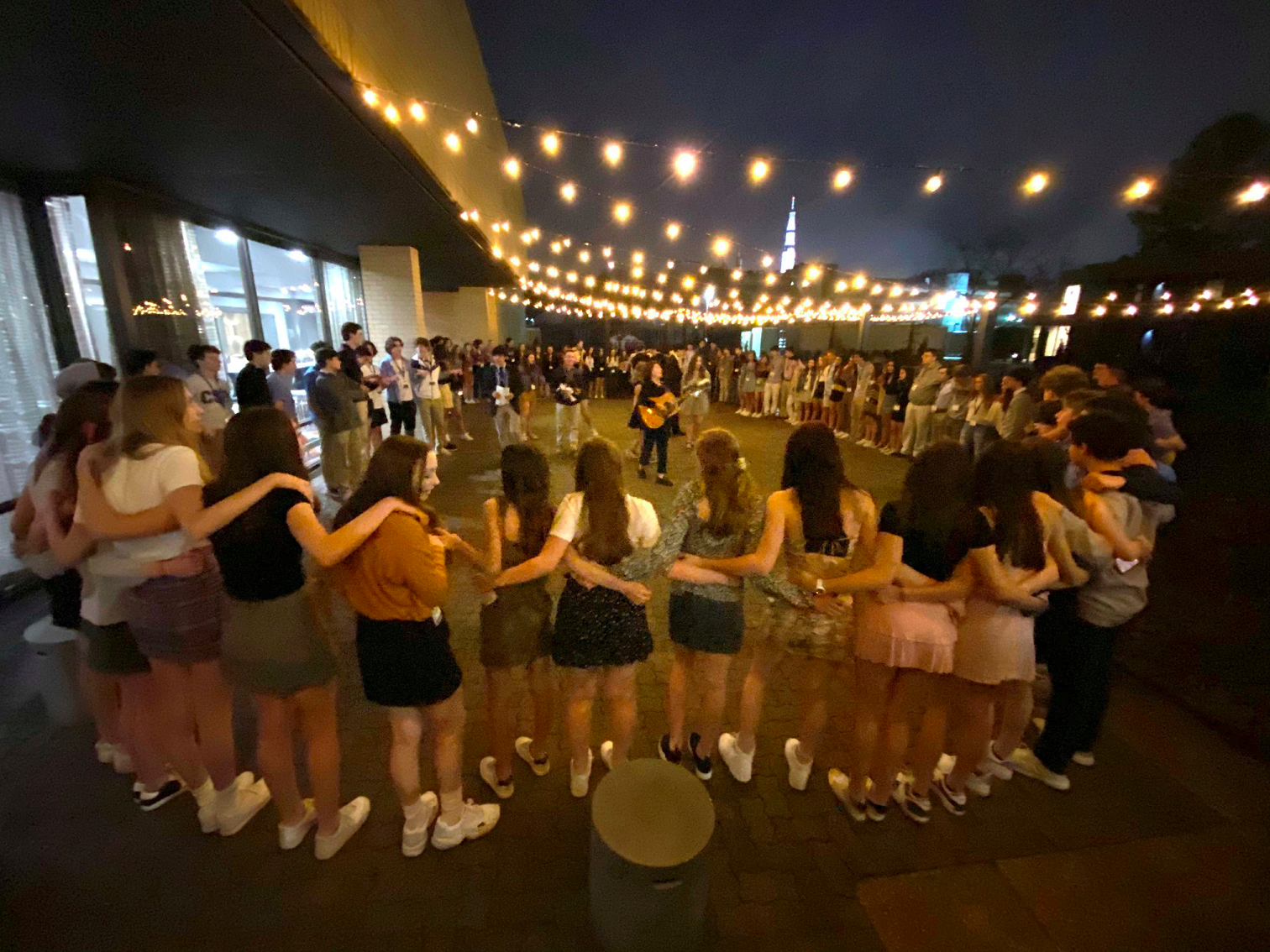Group of people celebrating on stage
