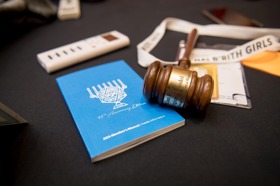 Group of people celebrating on stage