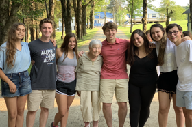 Group of people celebrating on stage