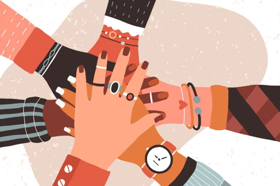 Group of people celebrating on stage