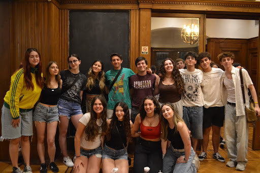 Group of people celebrating on stage