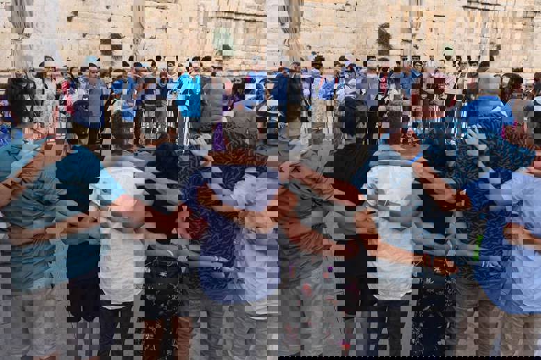 Una multitud diversa de personas celebrando en un concierto, levantando las manos y vitoreando.