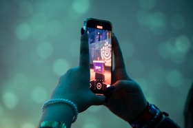 Group of people celebrating on stage