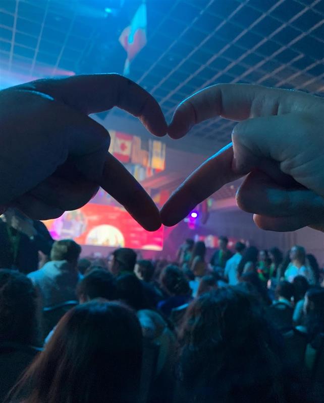 Group of people celebrating on stage