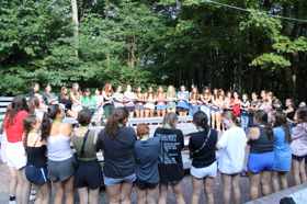 Group of people celebrating on stage