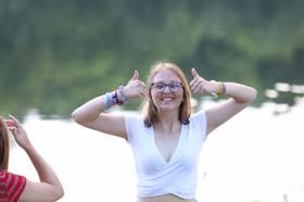Group of people celebrating on stage
