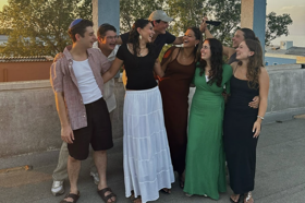 Group of people celebrating on stage