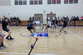 Group of people celebrating on stage